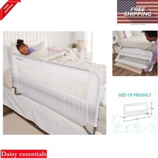 Toddler Bed Rail Guard 43 Inch Swing Down No Tools Needed for Twin Full Queen...