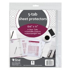C-Line Polypropylene Sheet Protector with Index Tabs, Clear 5-Tab,