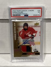 Sarah Fillier 058/199 Auto Patch 2022 Team Canada Juniors New York PWHL PSA 7