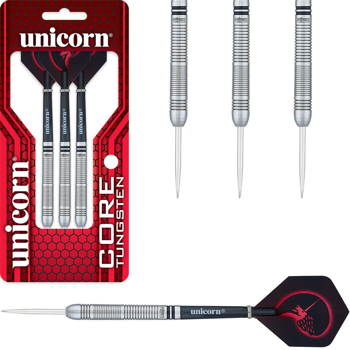 Unicorn Core Tungsten Steel Tip Darts - 20g, 21g, 22g, 23g