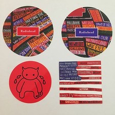 Radiohead Vintage Promo Vinyl Sticker Lot 4 Tour Stickers From 2003 And Amnesiac