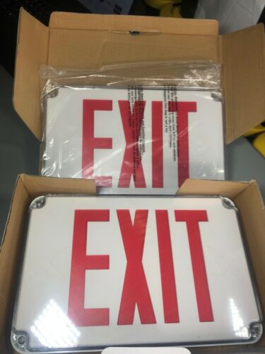 Morris 73454 LED Wet Location Exit Signs Legend Remote Capable Red - Picture 1 of 3