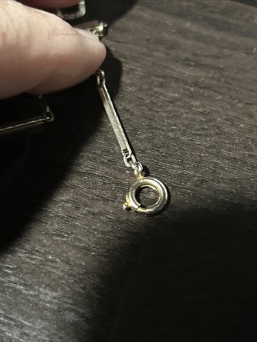 Victorian 1898 Birmingham Silver Spinner Fob 14K White Gold Fill Watch Chain 14” - Picture 13 of 18