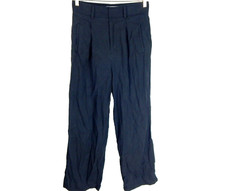 Everlane Women's 2S Short Petite Pants Way High Waist Drape Wide Leg Black Used