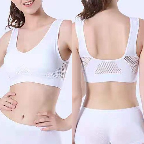 Reggiseno sportivo imbottito donna crop top corsa yoga fitness sport gilet senza cuciture ¹ □ - Foto 8 di 18
