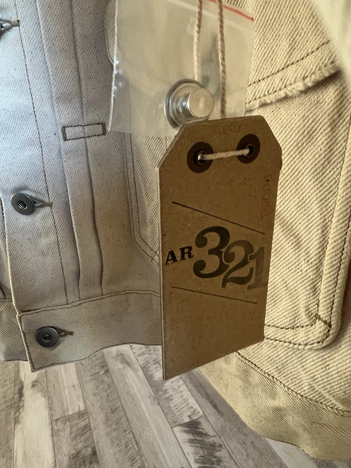 American Rag тип 2 белая джинсовая куртка AR 321 размер мужской большой - Изображение 2 из 4