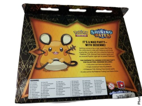 Pokemon Mad Party Pin Collection Dedenne New Sealed! Shining Fates - Picture 2 of 2