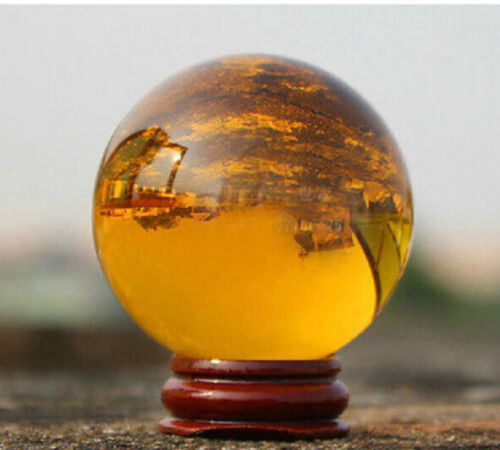 Natural Citrine Calcite Quartz Crystal Sphere Ball Healing 38-42MM +Stand - Picture 6 of 6