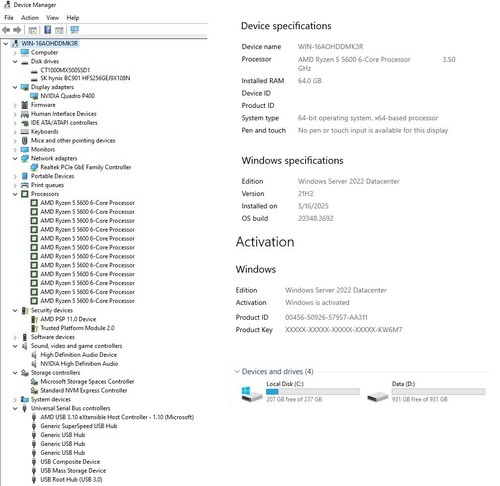 ASRock DeskMeet X300 Ryzen 5600, 64GB ECC RAM, Quadro P400, 1TB SSD, Server 2022 - Picture 20 of 21