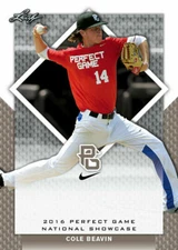 COLE BEAVIN 2016 LEAF "PERFECT GAME" SHOWCASE NIKE ALL-AMERICAN ROOKIE CARD!
