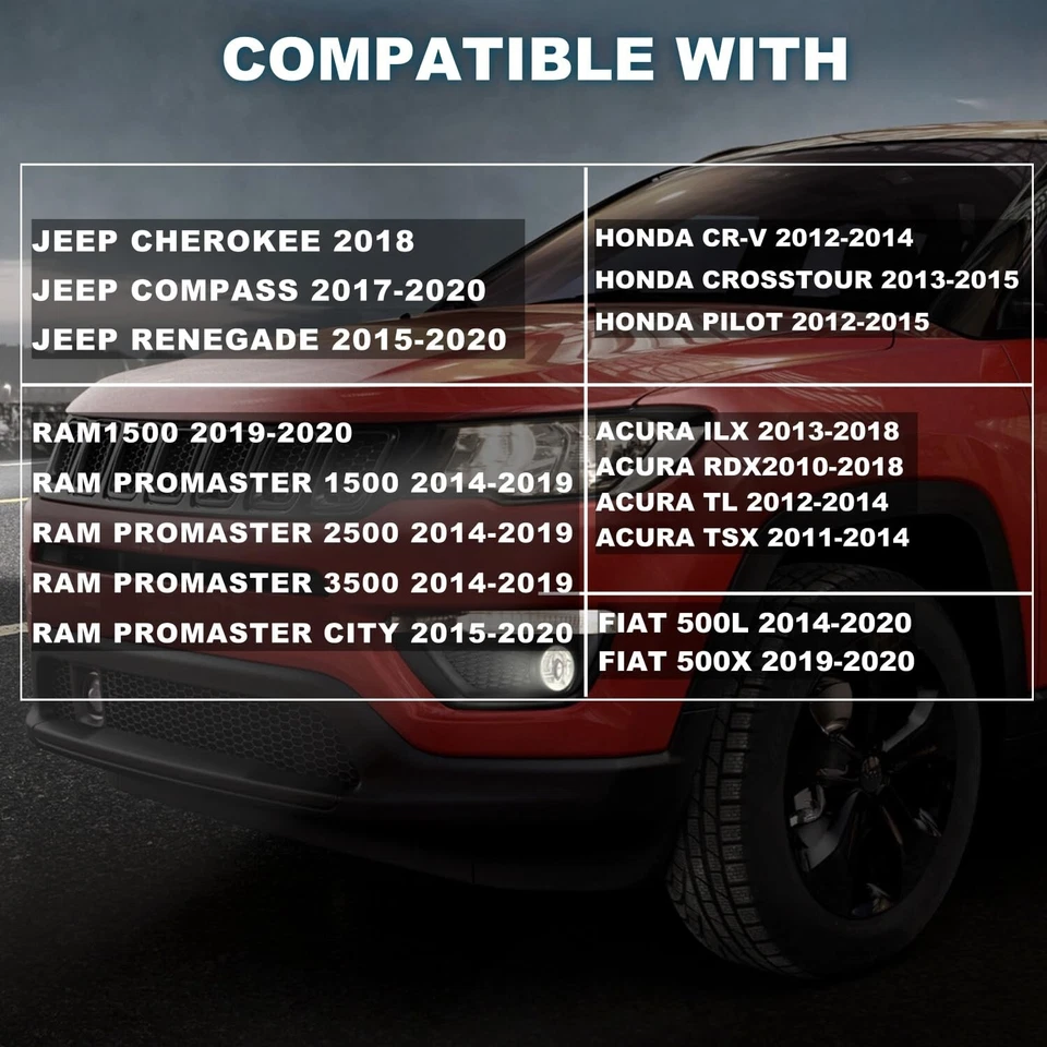 Fog Light W/H11 Bulb for Jeep Cherokee Compass Renegade 2015-2020 1Pcs L=R Foto 2 de 4