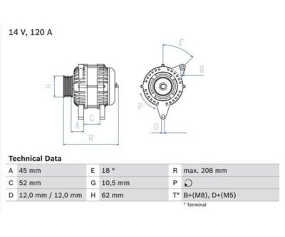Generator Bosch 0986049400 for Alfa Romeo 156 Sportwagon 156