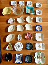 Lot of 28 Vintage Ceramic Porcelain Ashtrays Lenox Limoges Murano Japanese