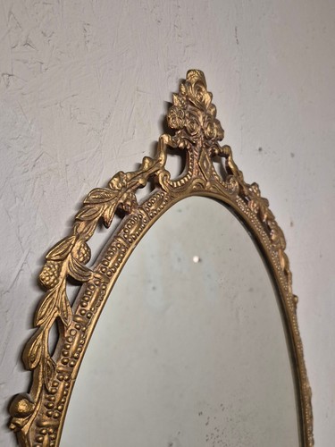 Vintage Gold Gilt Metal Regency Victorian Manner Arched Distressed Pier Mirror - Picture 11 of 15