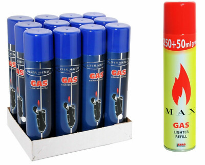 6x 300ml Universal Feuerzeuggas Nachfüllgas Feuerzeug Gas (0,72 EUR / p.100 ml.)