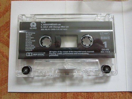 U2 – Discothèque CIS 649 Audio Tape Cassette Single - Picture 4 of 4