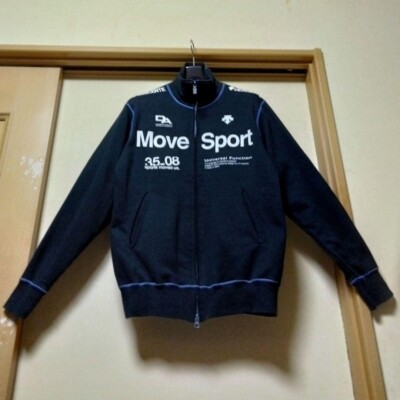 DESCENTE Move Sports Sweat Jacket Black Stand Collar Logo JP S(US