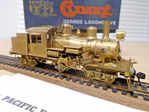 Clean 1964 United Brass HO Japan Climax Geared Logging Loco Runs OB