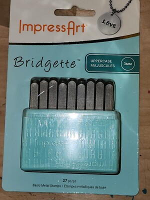 ImpressArt Bridgette Uppercase Basic Metal Stamps, 27pc