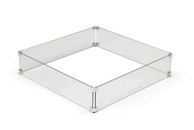 HPC Fire Square Fire Pit Glass Wind Guard, 37in.