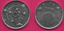 TURKEY 1 KURUS 2022 UNC MERCURY,1 YEAR TYPE,NONE-CIRCULATING COIN,SOLAR SYSTEM P