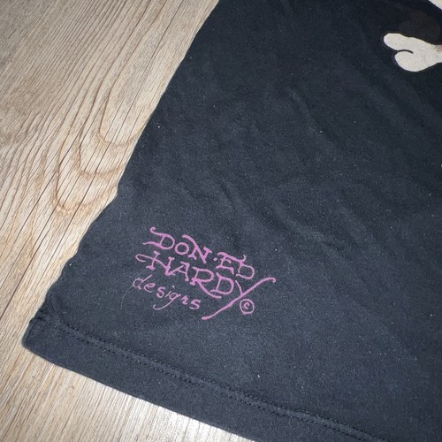 Ed Hardy Vintage Y2K T-Shirt Size Large Women’s Love Kills Slowly Double Sided - Picture 5 of 6