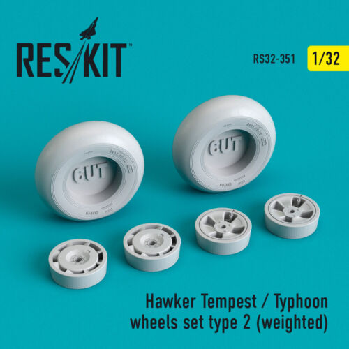 Reskit RS32-0351 - 1/32 Hawker Tempest/Typhoon wheels set type 2 (weighted) - Afbeelding 1 van 12