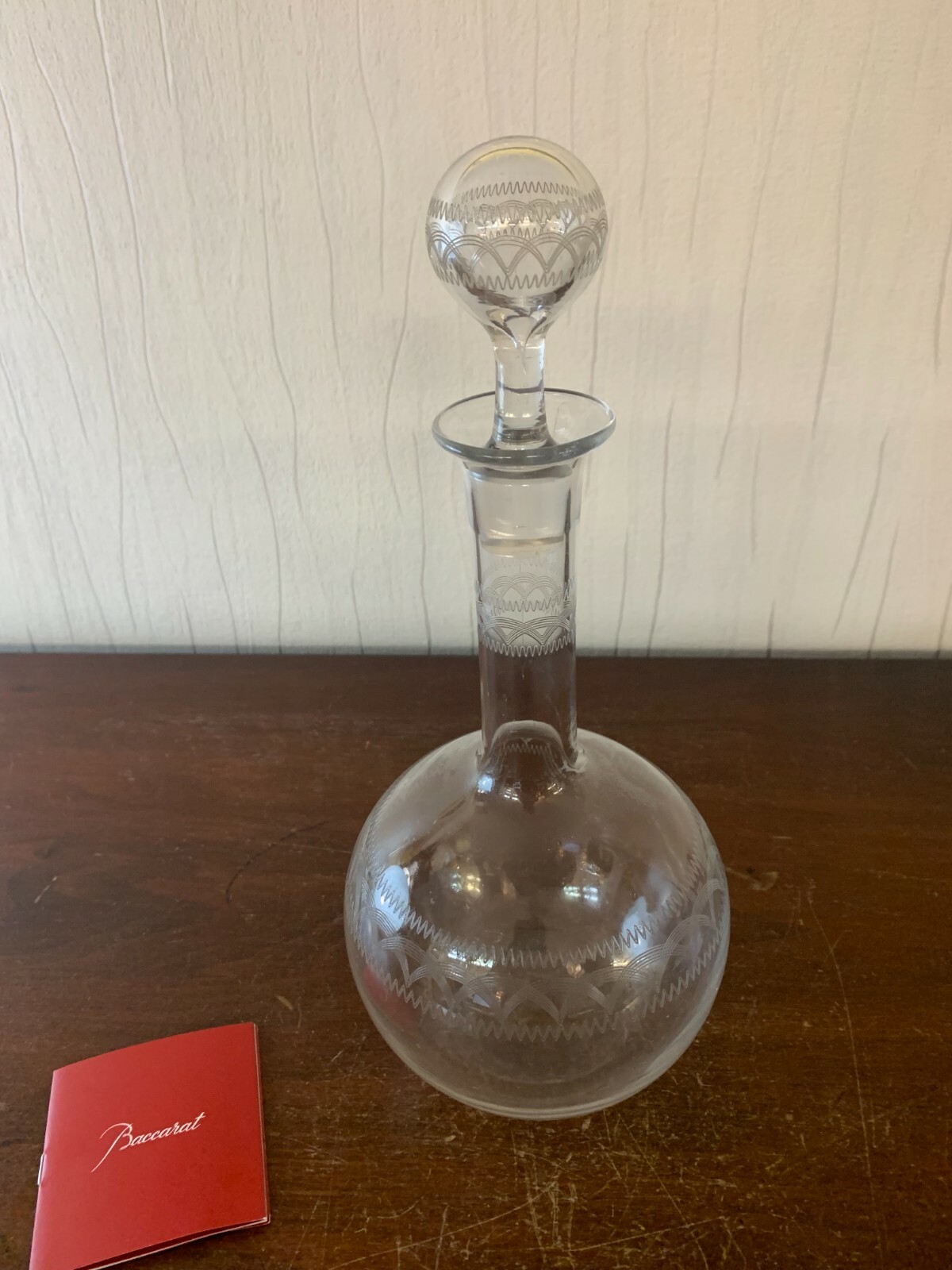 Engraved Baccarat Crystal Carafe Model 7