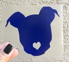 Pitbull Dog Puppy Face Heart Vinyl Decal Sticker Car Laptop