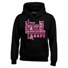 Breast Cancer Awareness Montage Hoodies Pink Ribbon Support Sweatshirts