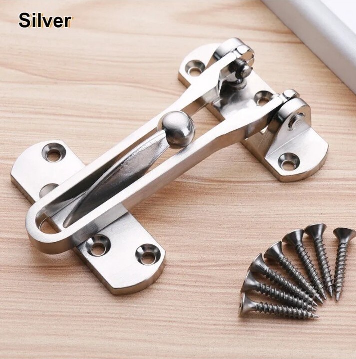 Anti-theft Lock Latch Swing Bar Gate Guard Front and Inside Door Home Security