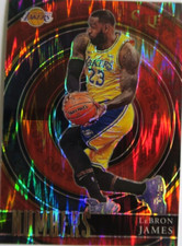 Lebron James 2020-21 NBA Select Numbers Red Flash Prizm Holo LA LAKERS card NBA