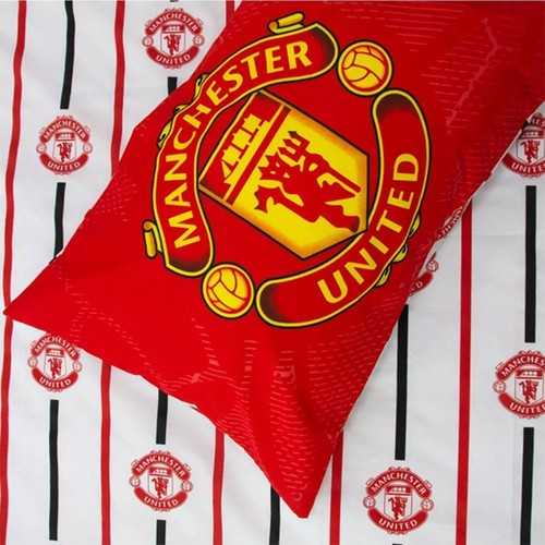 Manchester United FC Crest Double Duvet Cover Set Red Kids Bedroom 2-in-1 Design - Picture 5 of 5