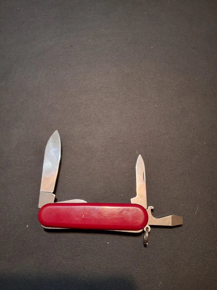 WENGER DELEMONT SWISS ARMY 4 BLADE POCKET KNIFE RED NICE - Image 4 of 4