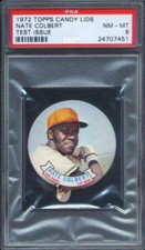 1972 Topps Candy Lids Test Issue Nate Colbert PSA 8 San Diego Padres