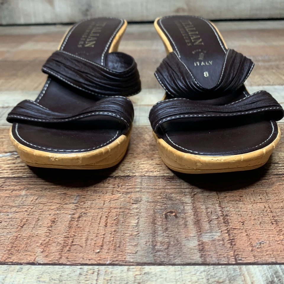 Italian Shoemakers Brown Cork Wedge Sandals Women Size 8 Made in Italy  - Image 3 of 4