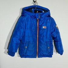 Tommy Hilfiger Boy Puffer Full Zip Jacket Fleece Lining Removeable Hood 24 Mos