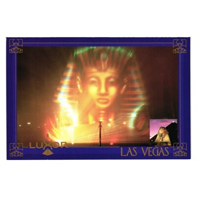 Vintage Postcard Luxor Hotel Resort Light Show Laser Sphinx Egypt Tourist Hologr