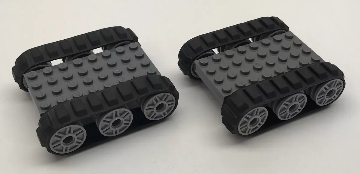 2 Lego Small Tank Tread Bases pre built rubber tracks starter kit