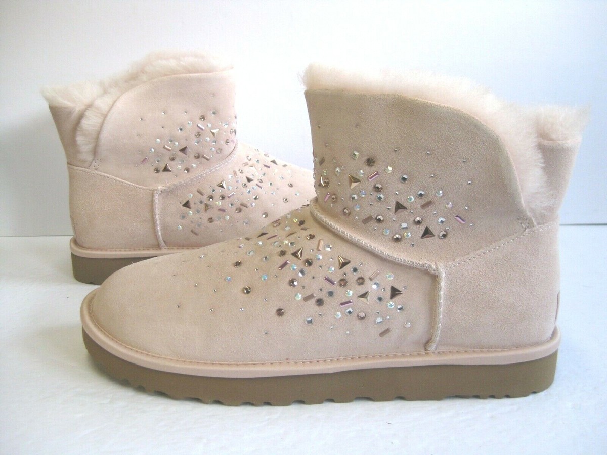 UGG CLASSIC MINI GALAXY BLING WOMEN BOOTS SUEDE QUARTZ US 5 /UK 3