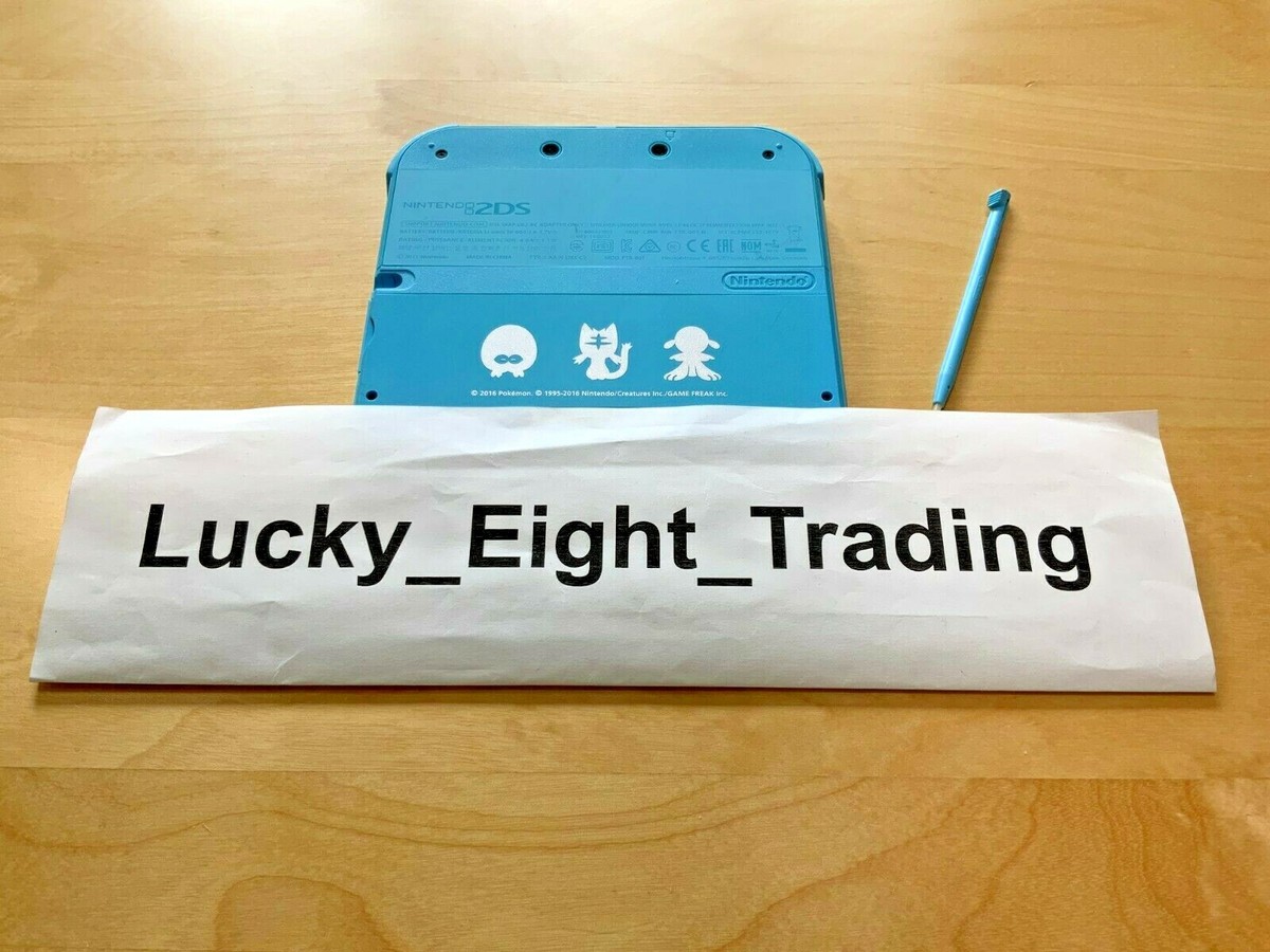 Nintendo 2DS Sun Moon Light Blue Console Stylus Pikachu