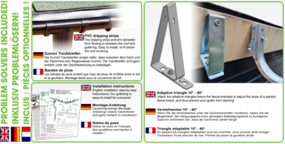 Komplettes Zink-Dachrinnen Set Für 4 Dachseiten – Bis 25 M, Titanzink Typ 110, Inkl. Fallrohre & Montagematerial