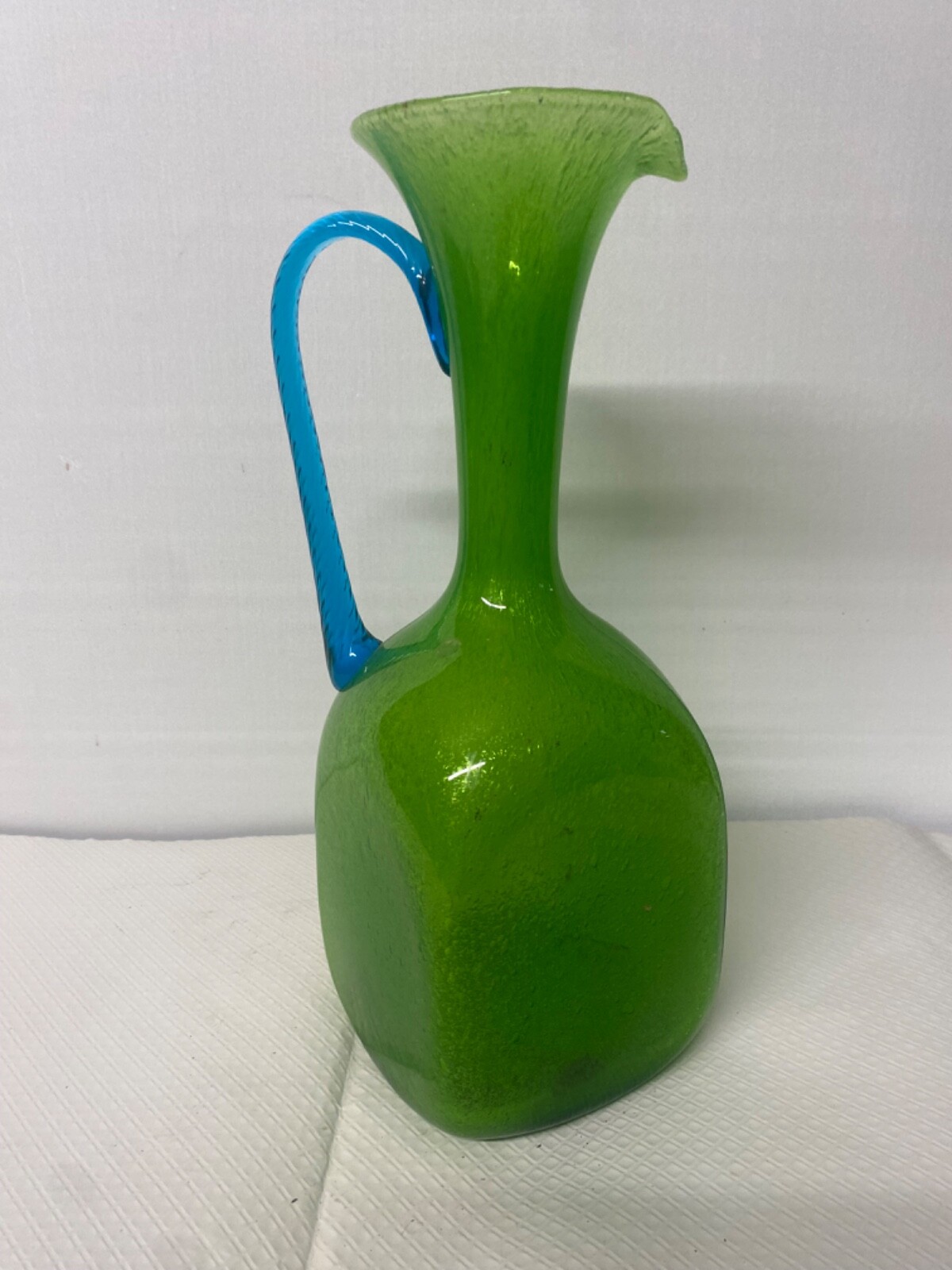 Grand Pichet En Verre Vert Vintage