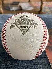 CHARLIE MANUEL SIGNED PHILADELPHIA Phillies 2008 World Series ROML Baseball GAI