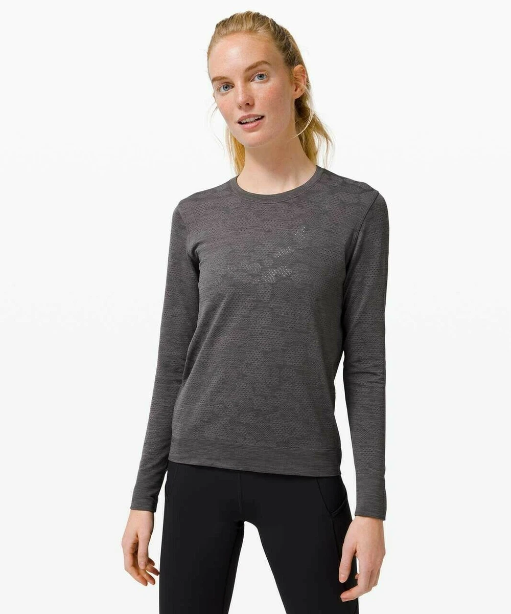 NWT Lululemon Breeze By Long Sleeve Graphite Grey size~4,6~ Train Run  Sweatshirt