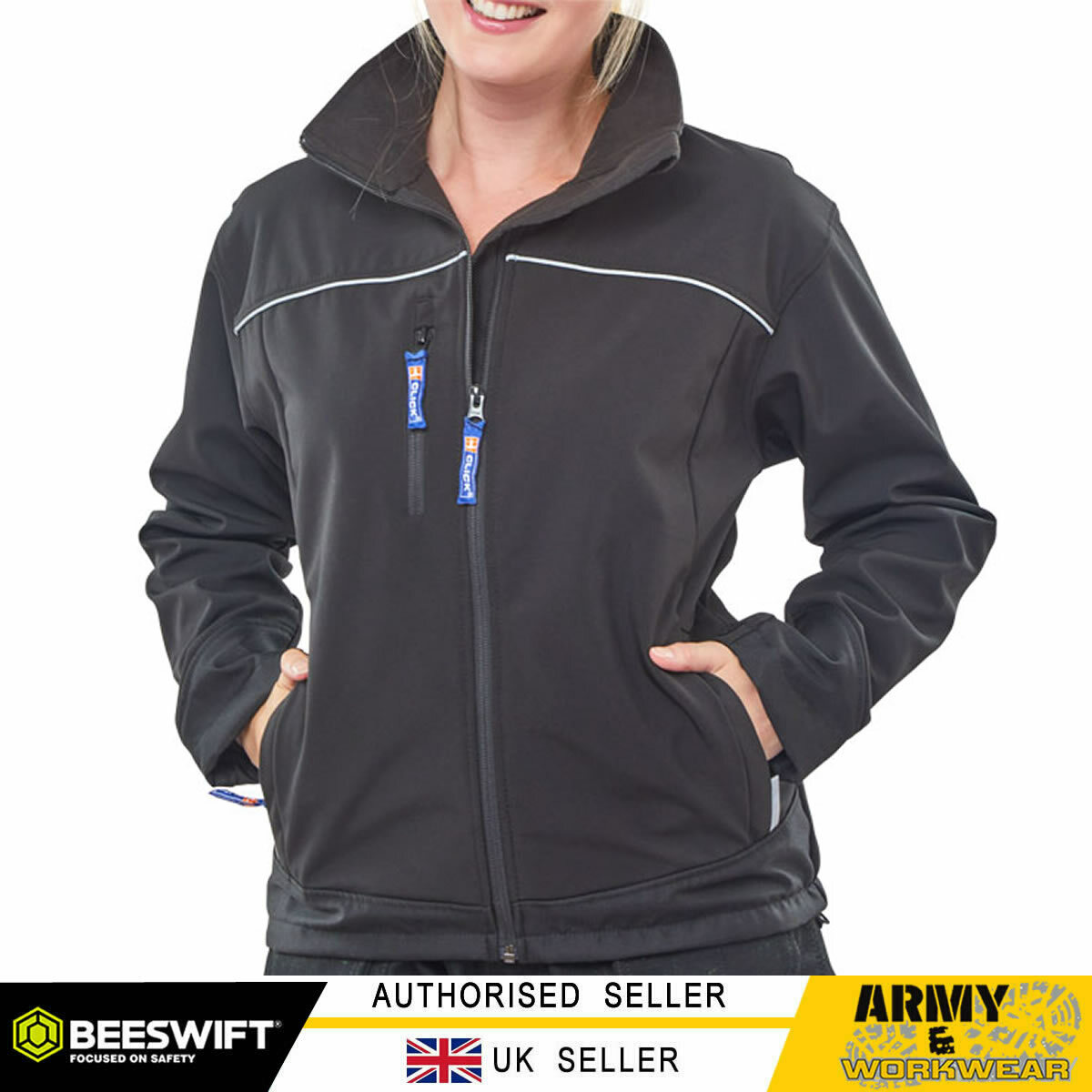 Ladies Soft Shell Click Jacket Breathable Windproof Waterproof Work