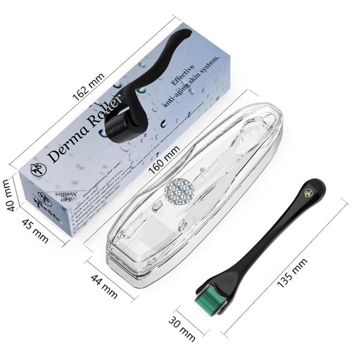 ✓ WseSto Derma Roller 540 Titan Mikronadel Anti Aging Massage 0,5 - 1,0 mm Grün - Bild 2 von 12