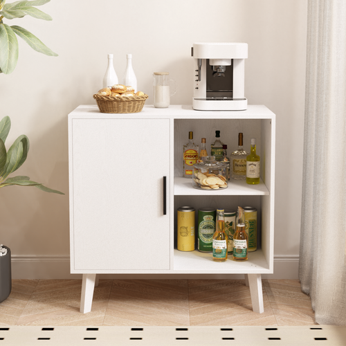 Sideboard Buffet Kitchen Storage Cabinet Hallway Solid Wood Feet Accent Cabinet - Picture 4 of 24