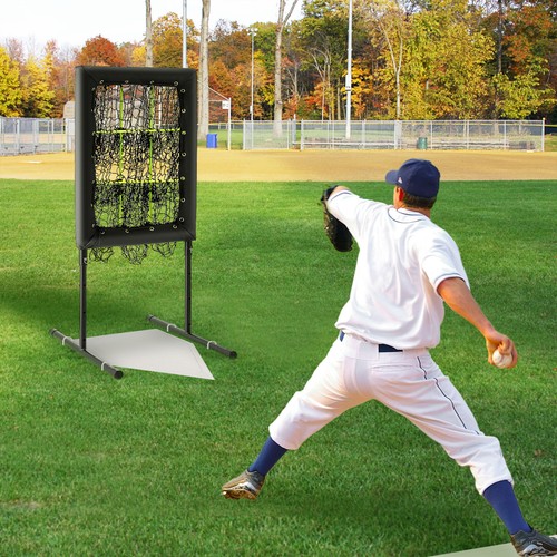 Red de lanzamiento de béisbol de 9 agujeros con zona de strike, 9 bolsillos lanzadores entrenamiento de lanzamiento - Imagen 7 de 12