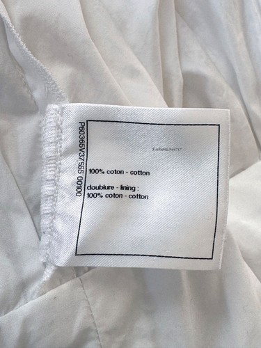 CHANEL 19C LA PAUSA WHITE NAVY SHORT SLEEVE MINI COTTON DRESS 34 - Picture 13 of 15